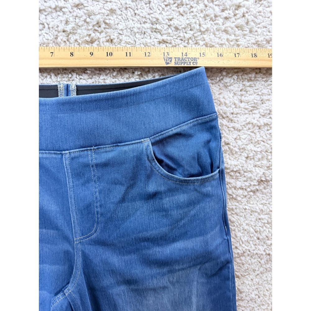 Halara Flex Denim Wide Leg Pants Women Large Blue High Rise Pull On Athleisure - Picture 4 of 11